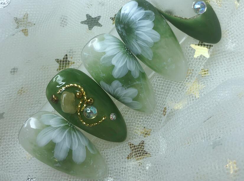 麗竹美甲學校作品：平面彩繪美甲