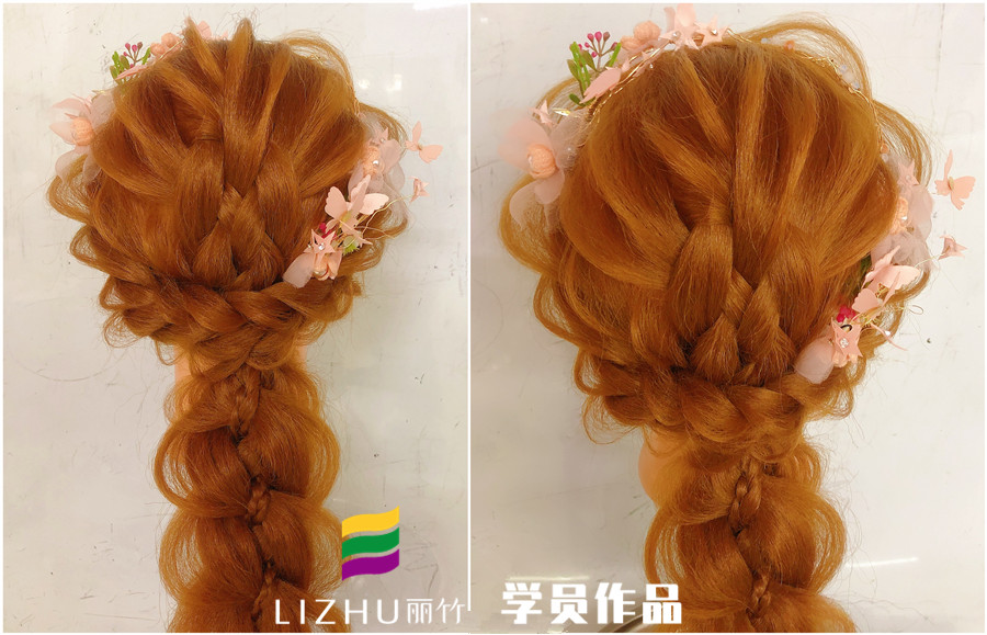 森系編發(fā)造型，南寧化妝培訓(xùn)班學(xué)員作品