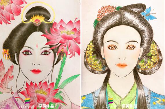 南寧專業(yè)化妝培訓(xùn)學(xué)校作品：紙妝美人圖