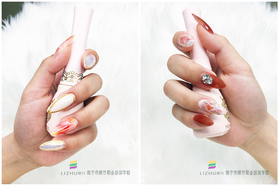 暈染美甲圖片欣賞，零基礎(chǔ)學(xué)美甲學(xué)員作品