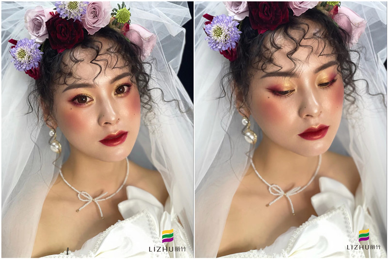 復(fù)古油畫風(fēng)格新娘 ，南寧彩妝學(xué)校新娘妝作品