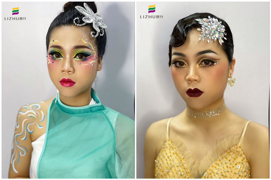 南寧化妝彩妝學(xué)校作品：拉丁舞造型、舞臺(tái)妝造型、國標(biāo)舞造型