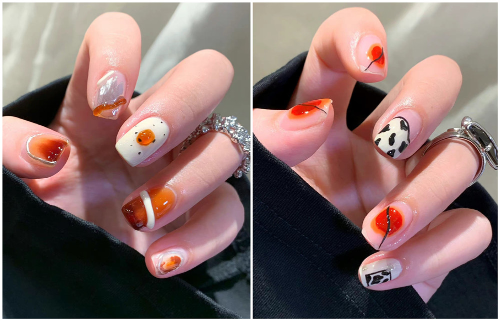 鴛鴦撞色美甲，廣西美甲學(xué)校十大名校分享