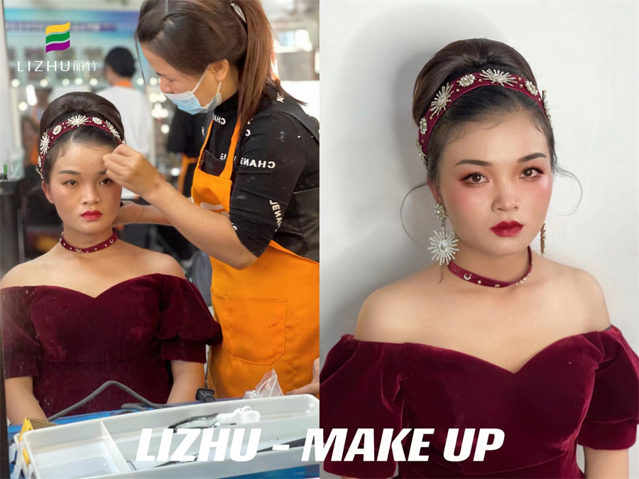 輕復(fù)古造型，南寧彩妝師課堂考核作品