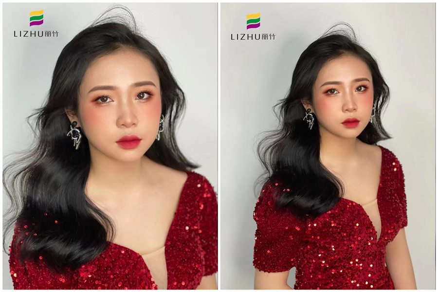 禮服披發(fā)造型，廣西南寧專(zhuān)業(yè)化妝學(xué)校作品