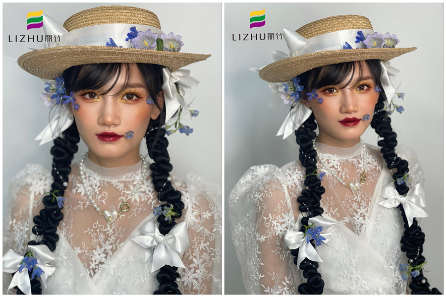 禮帽花樣新娘造型，廣西形象化妝班作品