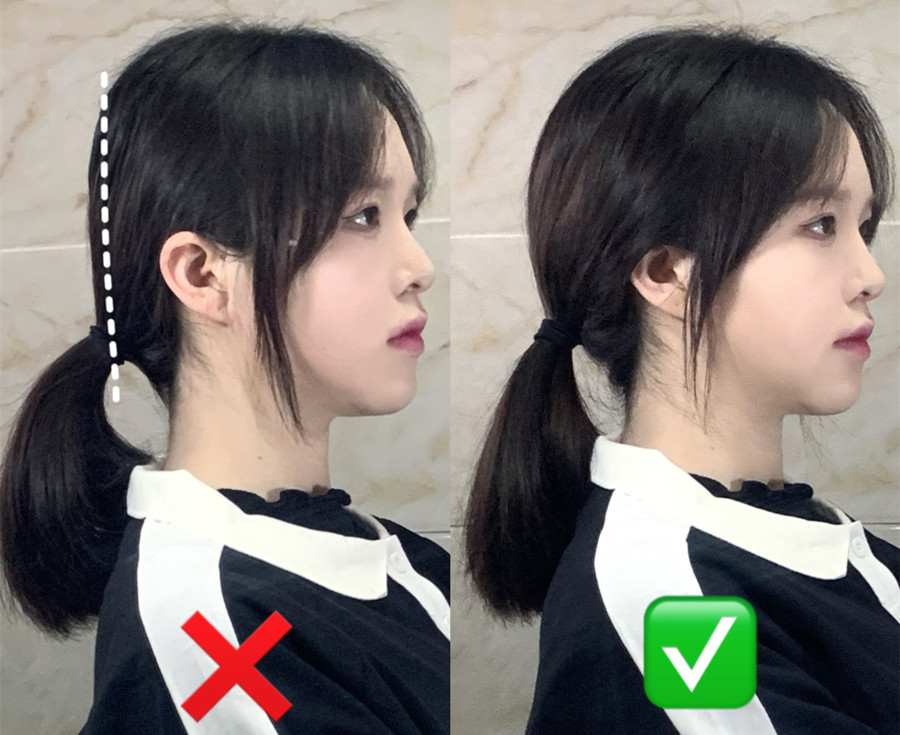 你扁頭低馬尾扎法教程，南寧化妝扎發(fā)學校教你