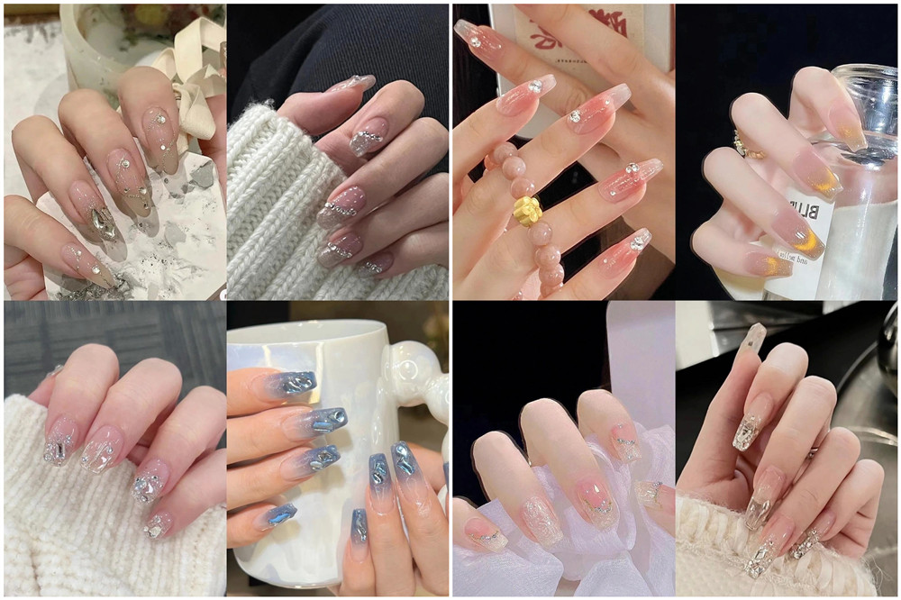 碎鉆美甲，南寧美甲款式造型班浪漫推薦