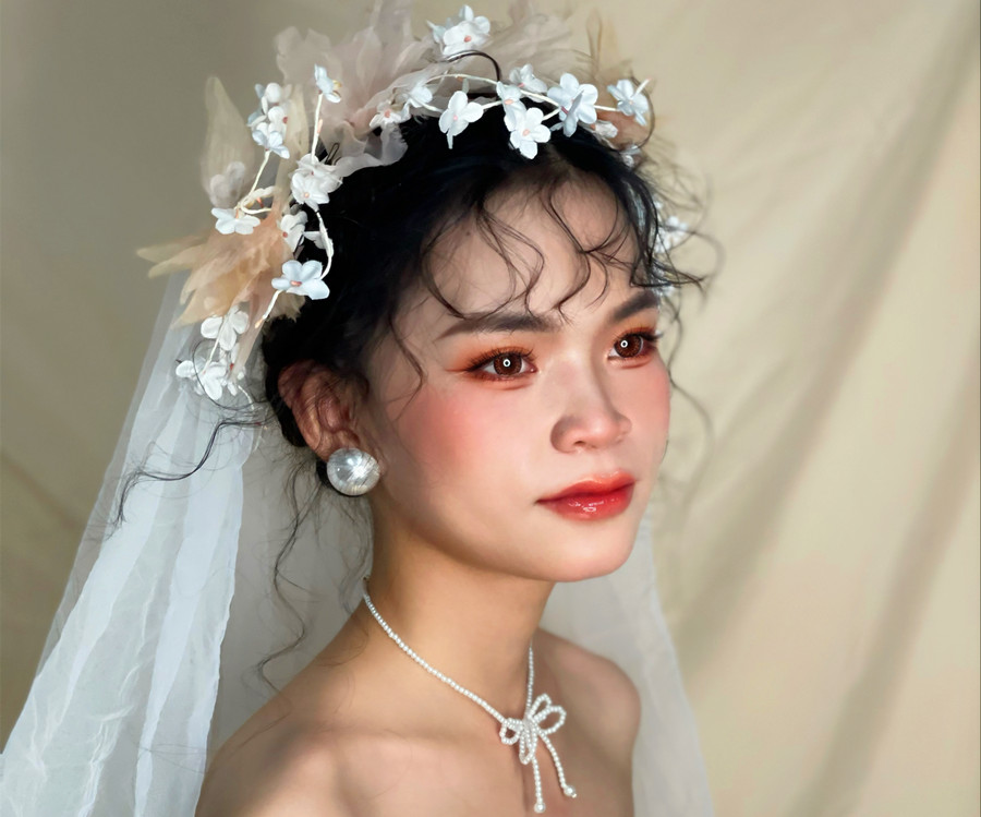 慵懶法式浪漫新娘，南寧妝容造型培訓(xùn)作品