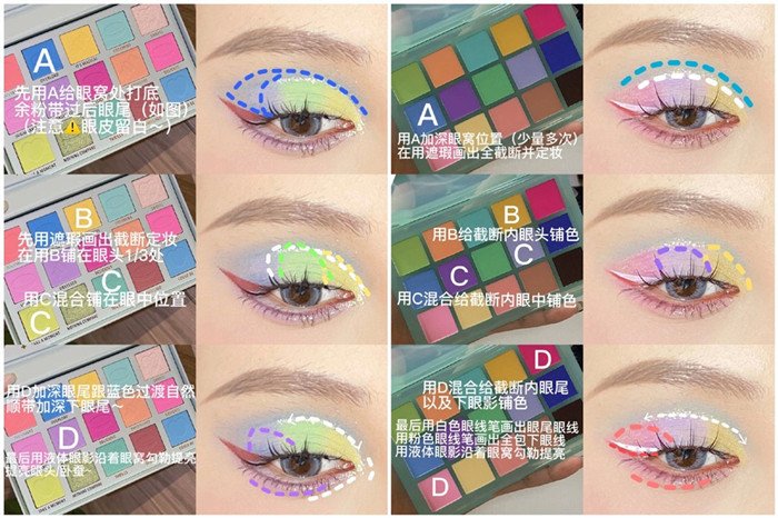 彩色截?cái)嗍阶采蹔y教程，南寧化妝基礎(chǔ)學(xué)校整理