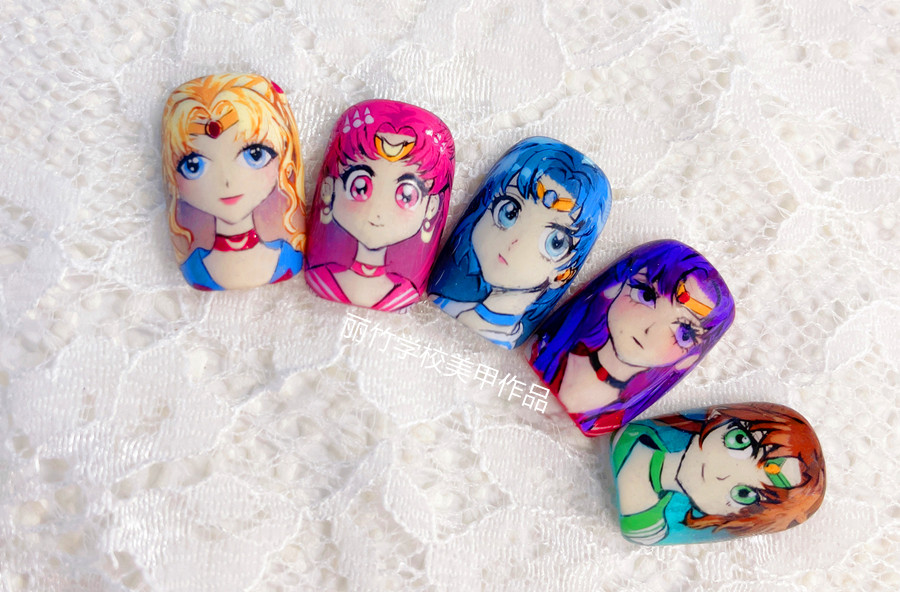 美少女戰(zhàn)士美甲，廣西南寧美甲進(jìn)修班作品