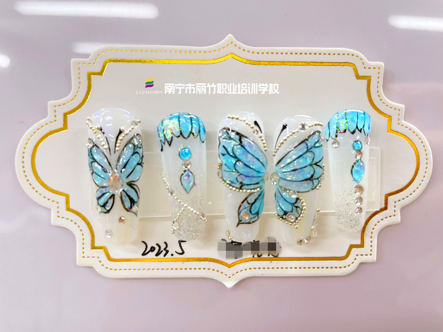 奢華蝴蝶美甲，廣西美甲造型培訓(xùn)