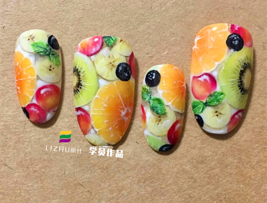 水果美甲：草莓美甲、橘子獼猴桃美甲、檸檬美甲