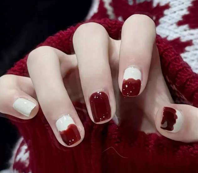 新年紅色美甲，南寧美甲款式造型學(xué)校