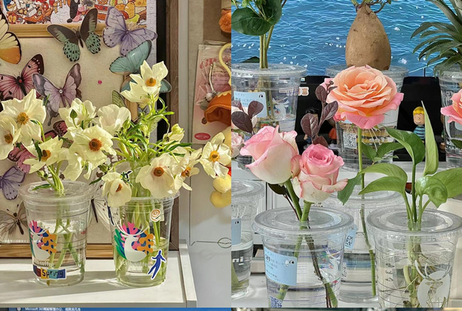 美麗杯子花束，廣西插花造型學(xué)校培訓(xùn)