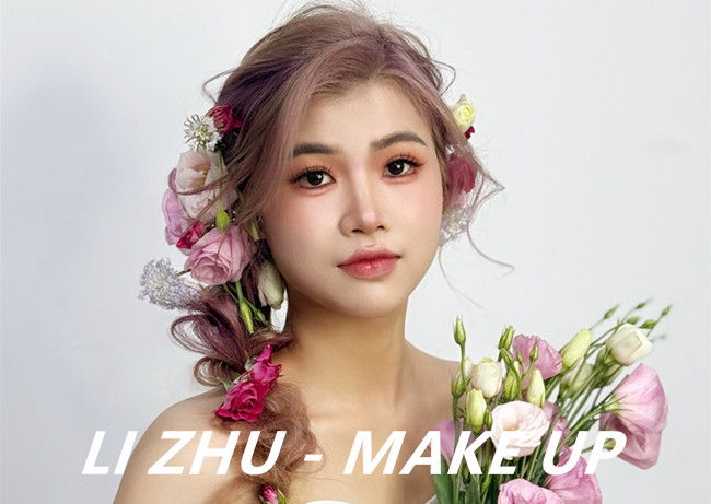 森系鮮花新娘，廣西新娘妝進修學校作品