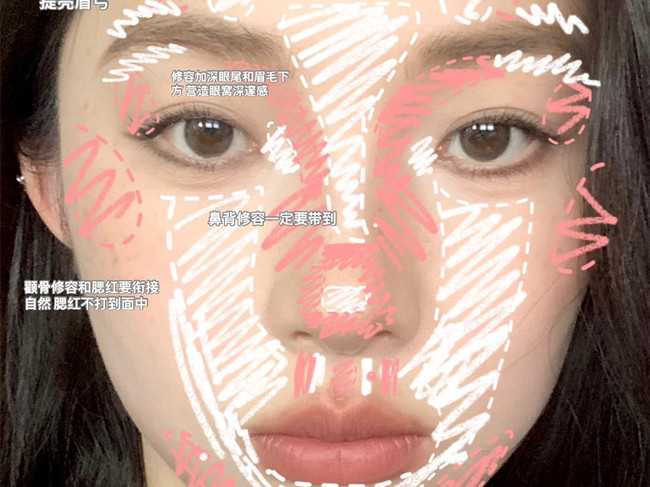 骨相感妝容，廣西化妝進修學(xué)培訓(xùn)專為闊面臉女孩準備