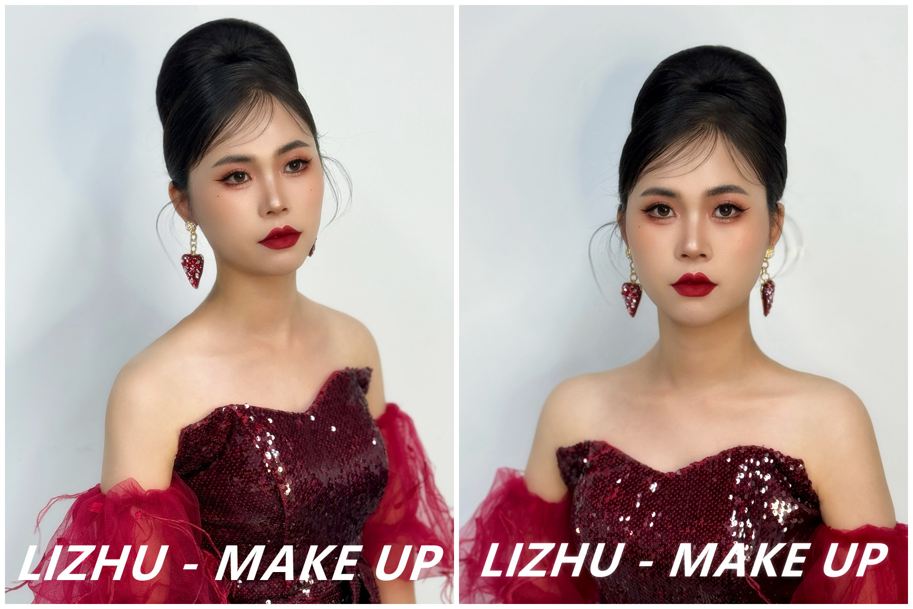 復(fù)古簡約禮服造型，南寧影樓彩妝學(xué)習(xí)作品