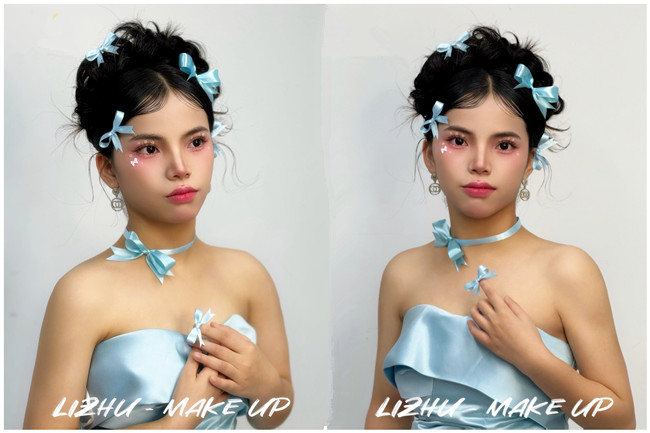 公主蝴蝶結(jié)造型，南寧化妝學(xué)校品課堂作品