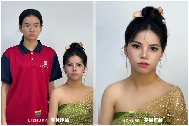 傣族少女寫真，學(xué)專業(yè)彩妝在南寧學(xué)員作品