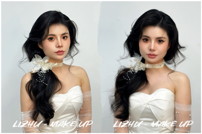 韓式側(cè)扎紋理新娘，廣西學(xué)化妝影樓