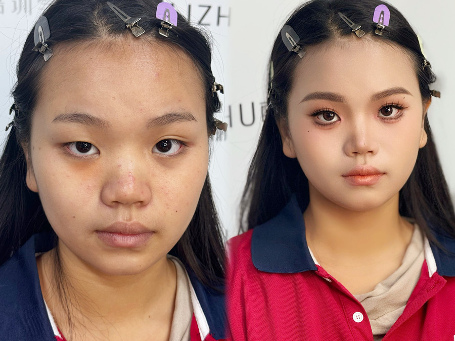 眼皮微調(diào)法的操作步驟，南寧化妝培訓(xùn)真人實(shí)操