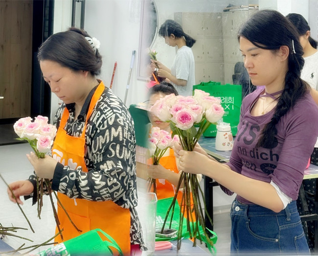 螺旋花束的教程，南寧花藝師學(xué)校分享