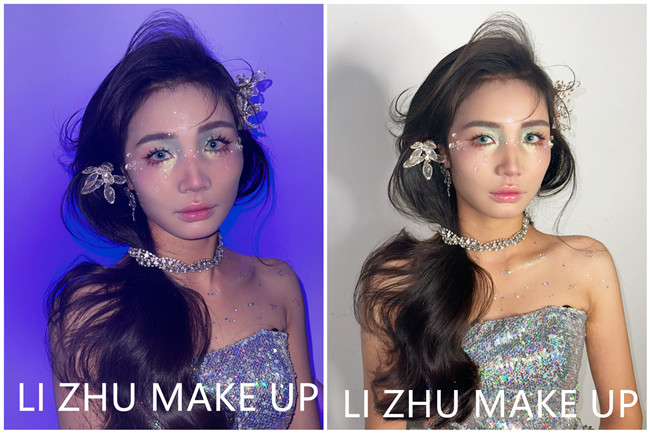 碎鉆眼淚妝，南寧化妝培訓(xùn)興趣作品