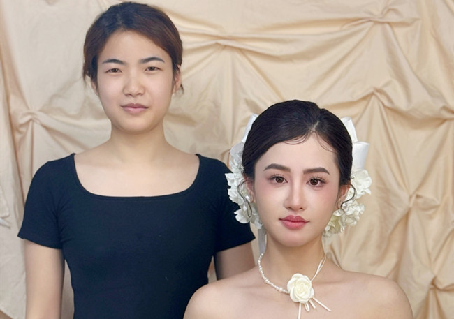 韓式新娘造型，廣西美妝造型訓(xùn)練作品