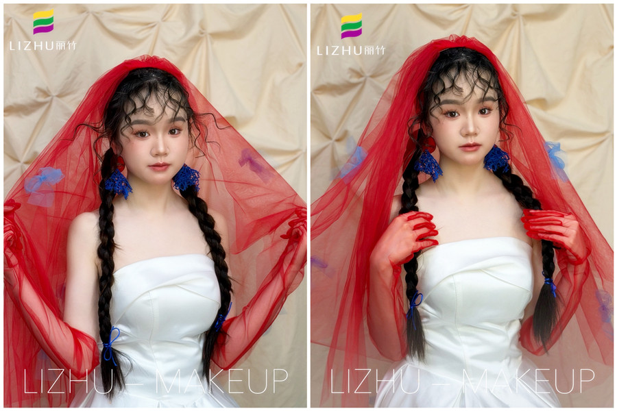 小眾新娘造型，廣西彩妝造型學(xué)校課堂作品